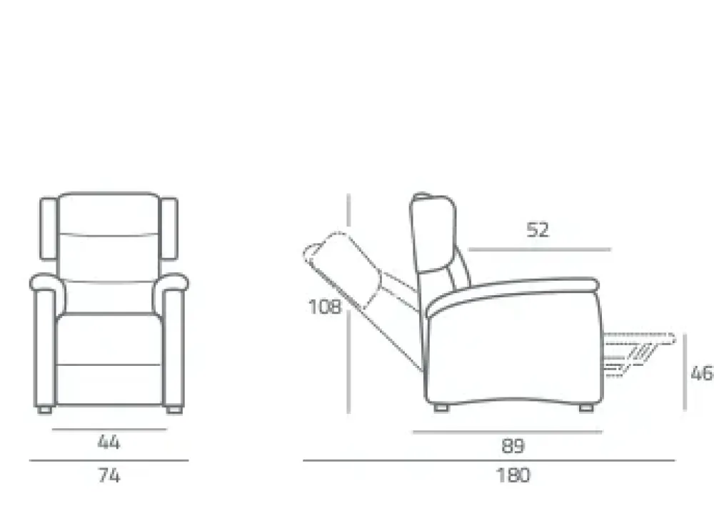 Poltrona relax in Tessuto Minù Mottes selection in offerta^Collezione esclusiva Outlet