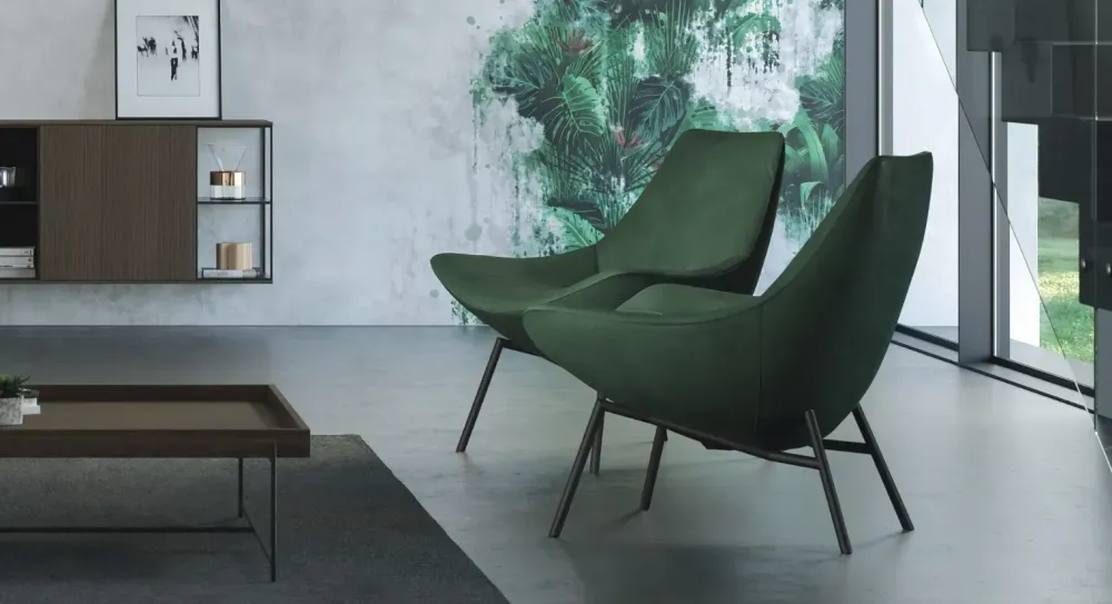 Doimo Salotti Poltroncina Thelma Con seduta fissa a marchio in Offerta Outlet- Poltrone