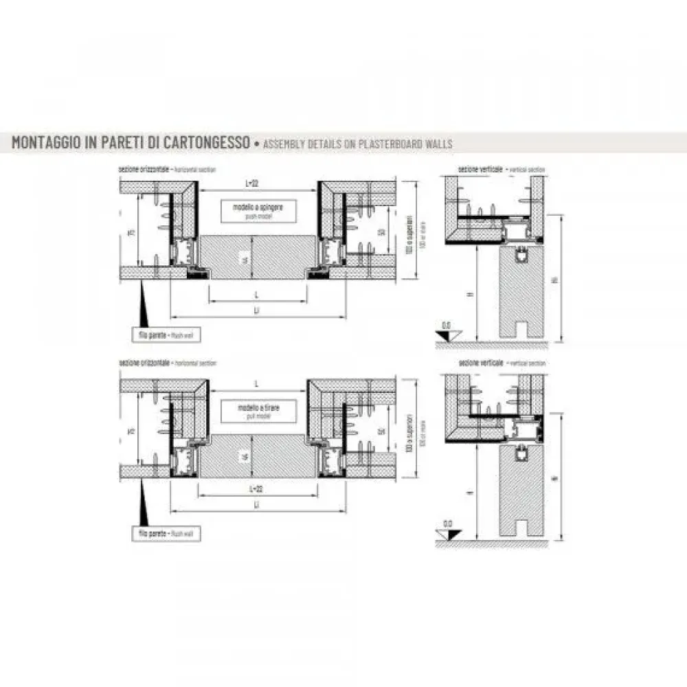 Porta moderna Marca scrigno - porta battente filo muro scrigno filo 44 - filo parete da verniciare in opera SCONTATA^Artigianale Discount