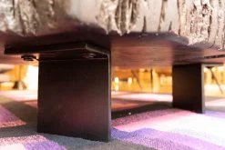 Artigianale Prezzi ribassati per il tavolino design N. 1 tavolino legno massello sezione originale tronco di- Tavolini