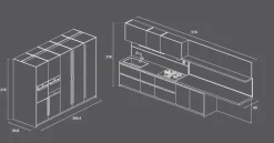 Richiedi il prezzo: cucina grigia moderna Lungomare plus combo.05 di in offerta Cucine Lineari|Cucine Moderne