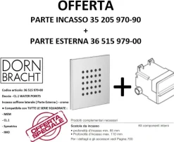Rubinetto modello Dornbracht 36515979-00 + 35205970-90 water points cromo - getto doccia completo per la stanza del benessere SCONTATO^Artigianale Clearance