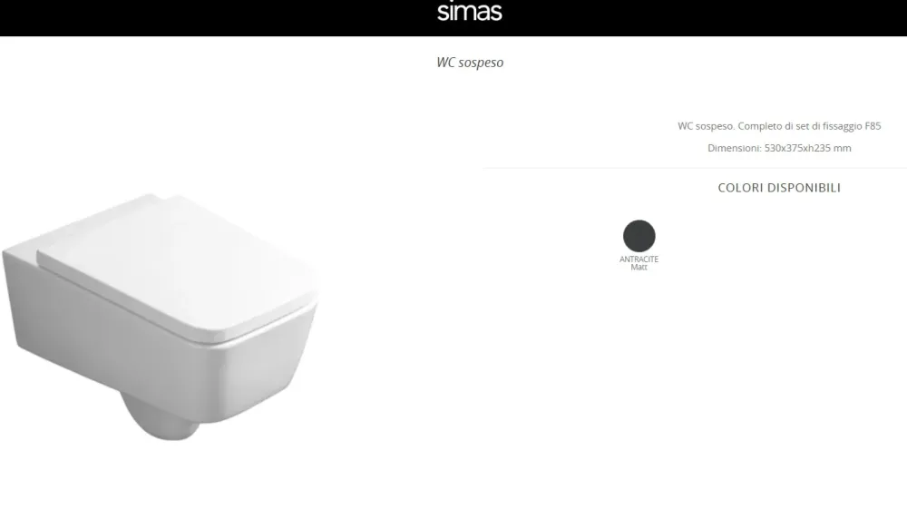 Simas Sanitari bagno modello Degrade a marchio in Ceramica a prezzo scontato- Sanitari