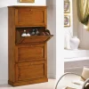 Outlet Scarpiera modello Scarpiera in legno massello a 4 scomparti in promo-sconto del 50% in legno a prezzo scontato Scarpiere