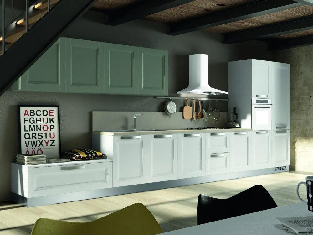 Essebi Scontata: Macchina Bianca , lineare e classica. Acquistala ora!- Cucine Lineari