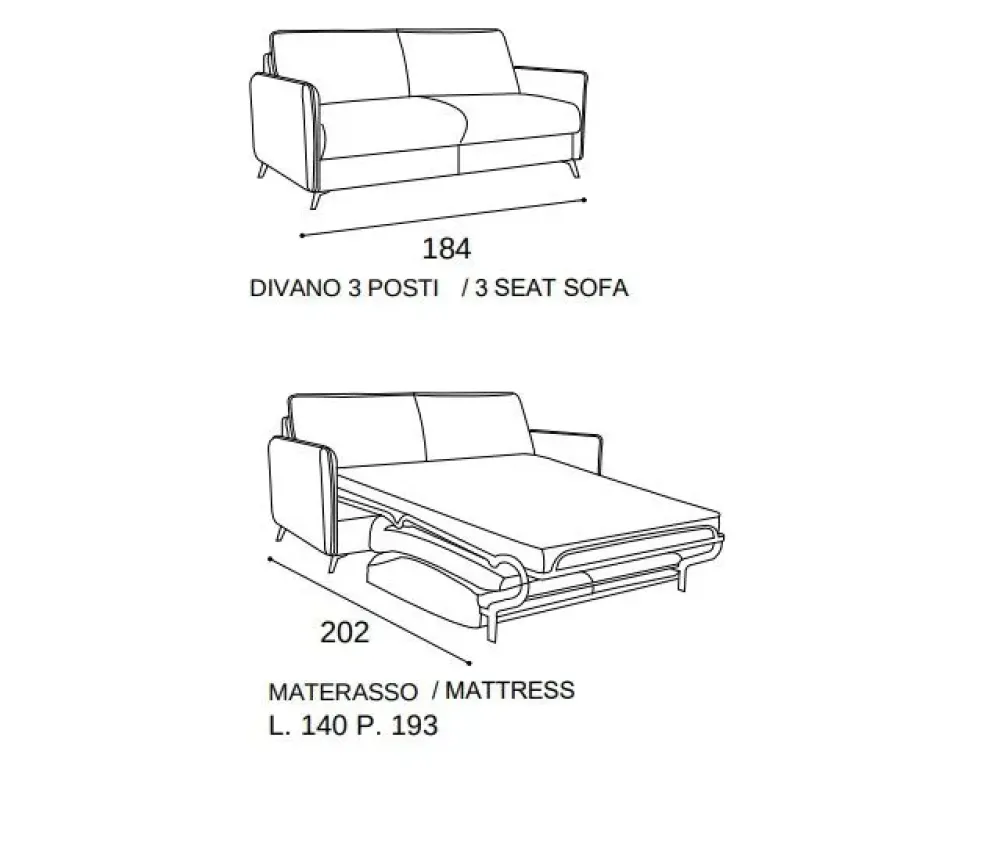 Clearance Scopri il Divano Letto Luxury Md: 48% di sconto! Memory Work in OFFERTA. Divani Letto|Divani