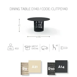 Talenti Scopri il Tavolo Modello Cliff da Giardino ! Offerta Outlet: diametro 140 cm. Acquista ora!- Tavoli Da Giardino