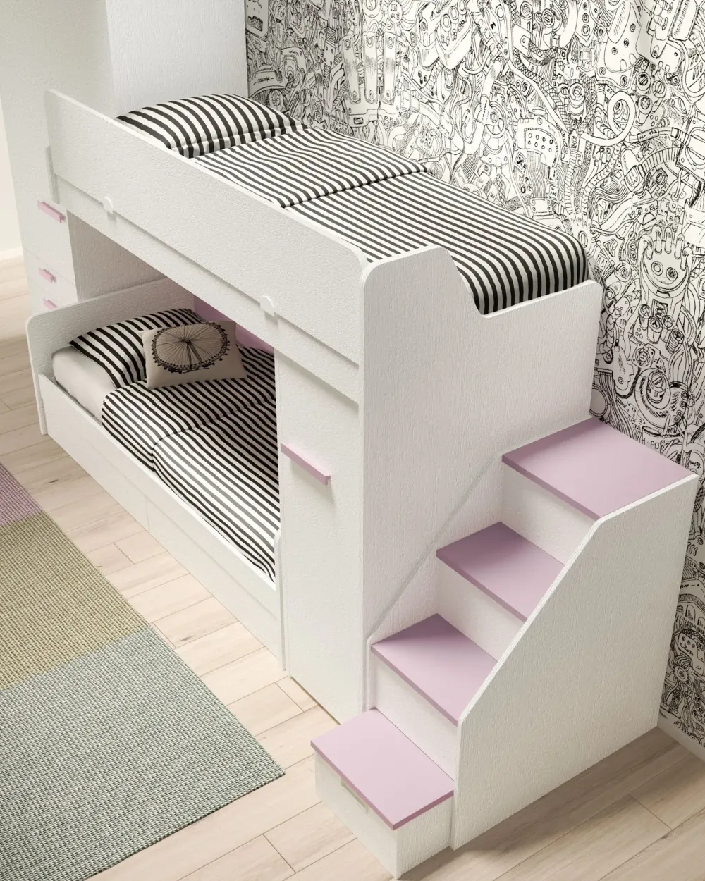 Scopri la cameretta Fantasy 171 scontata a prezzi outlet! Arreda con stile la stanza dei tuoi bambini. Camerette