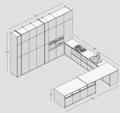 Scopri la cucina Lungomare compo 10 di in OFFERTA OUTLET Cucine Con Penisola|Cucine Moderne