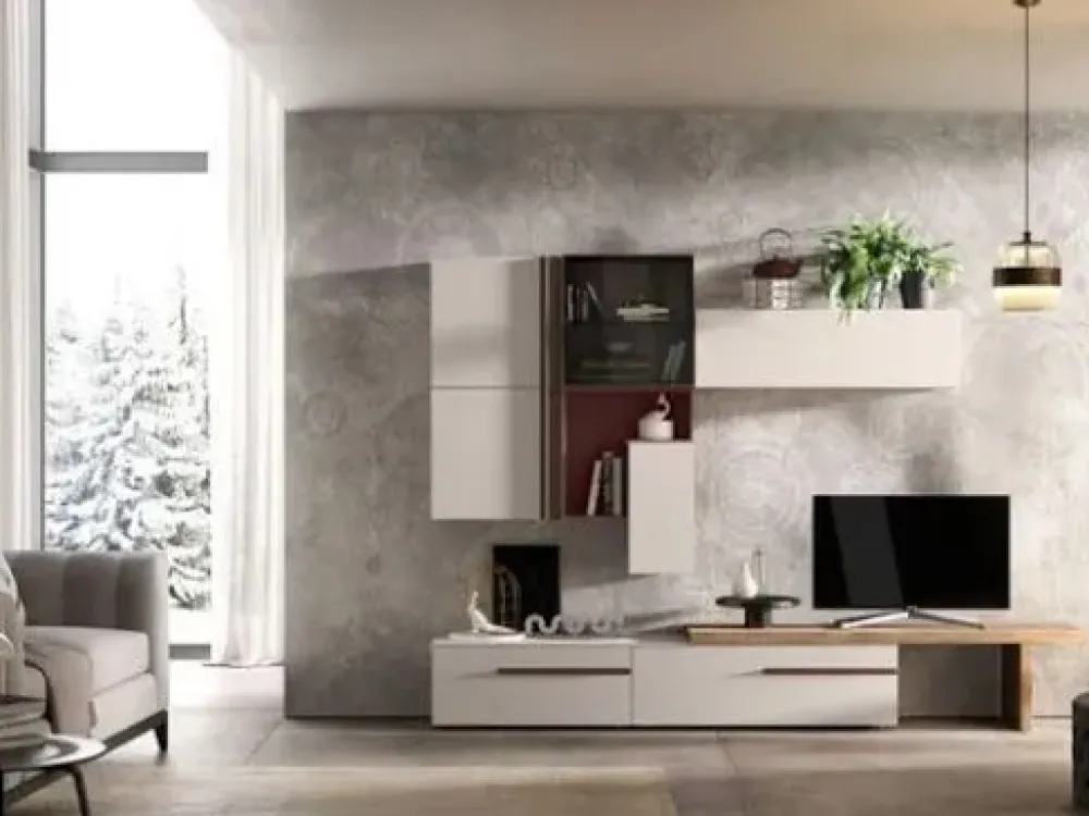 Gierre Mobili Scopri la parete attrezzata Abaco 5 Gierre a prezzo scontato! Stile moderno.- Pareti Attrezzate