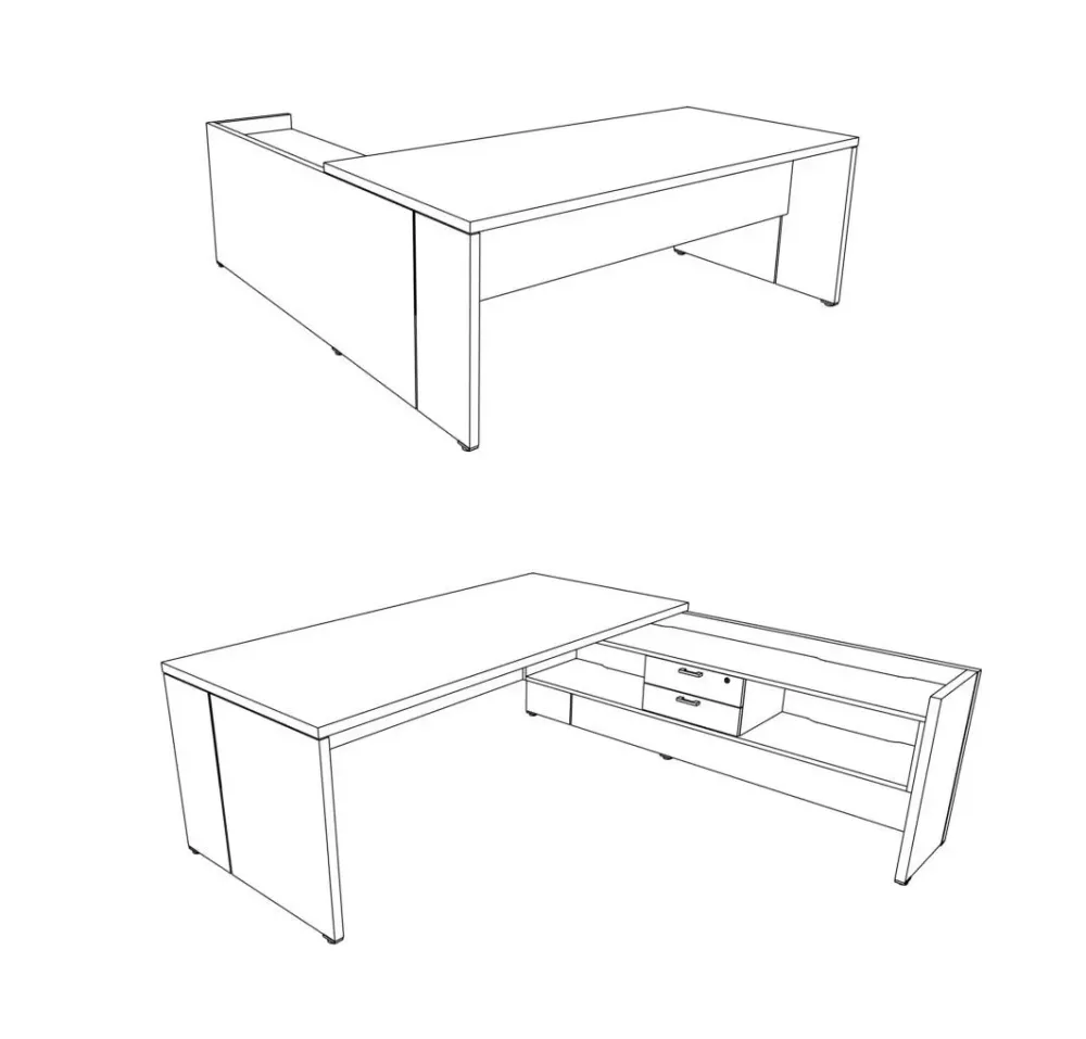 Clearance Scrivania direzionale Direzionale delta e poltrona in legno in Offerta Outlet Arredo Ufficio
