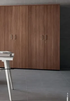 Flycom Scrivania direzionale in legno Ufficio completo  a marchio a prezzi outlet- Arredo Ufficio