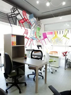 Scrivania direzionale in legno Luca - postazione home office con sedia a prezzi convenienti^Las Mobili