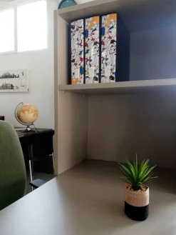 Scrivania direzionale in legno Luca - postazione home office con sedia a prezzi convenienti^Las Mobili