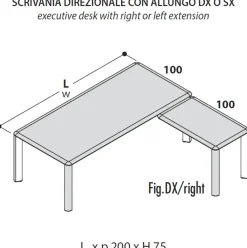 Scrivania direzionale in legno Direzionale iulio a marchio a prezzi convenienti^Las Mobili New
