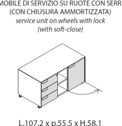 Las Mobili Scrivania direzionale modello Fil rouge - ufficio completo in legno ad un prezzo vantaggioso- Arredo Ufficio