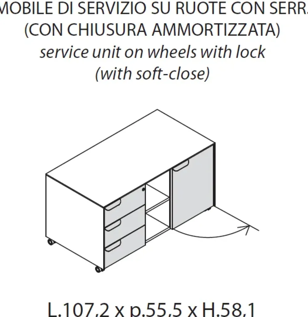 Las Mobili Scrivania direzionale modello Fil rouge - ufficio completo in legno ad un prezzo vantaggioso- Arredo Ufficio