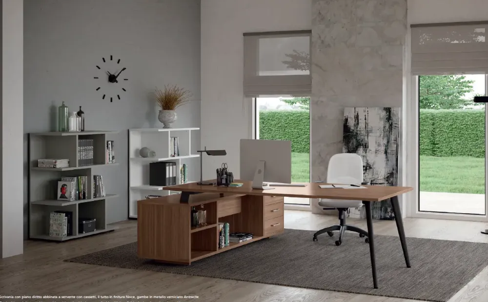 Scrivania direzionale modello Rhea direzionale con mobili e sedia in legno ad un prezzo davvero conveniente Arredo Ufficio