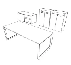 Las Mobili Scrivania direzionale modello 5th element - ufficio completo con mobili in OFFERTA OUTLET- Arredo Ufficio