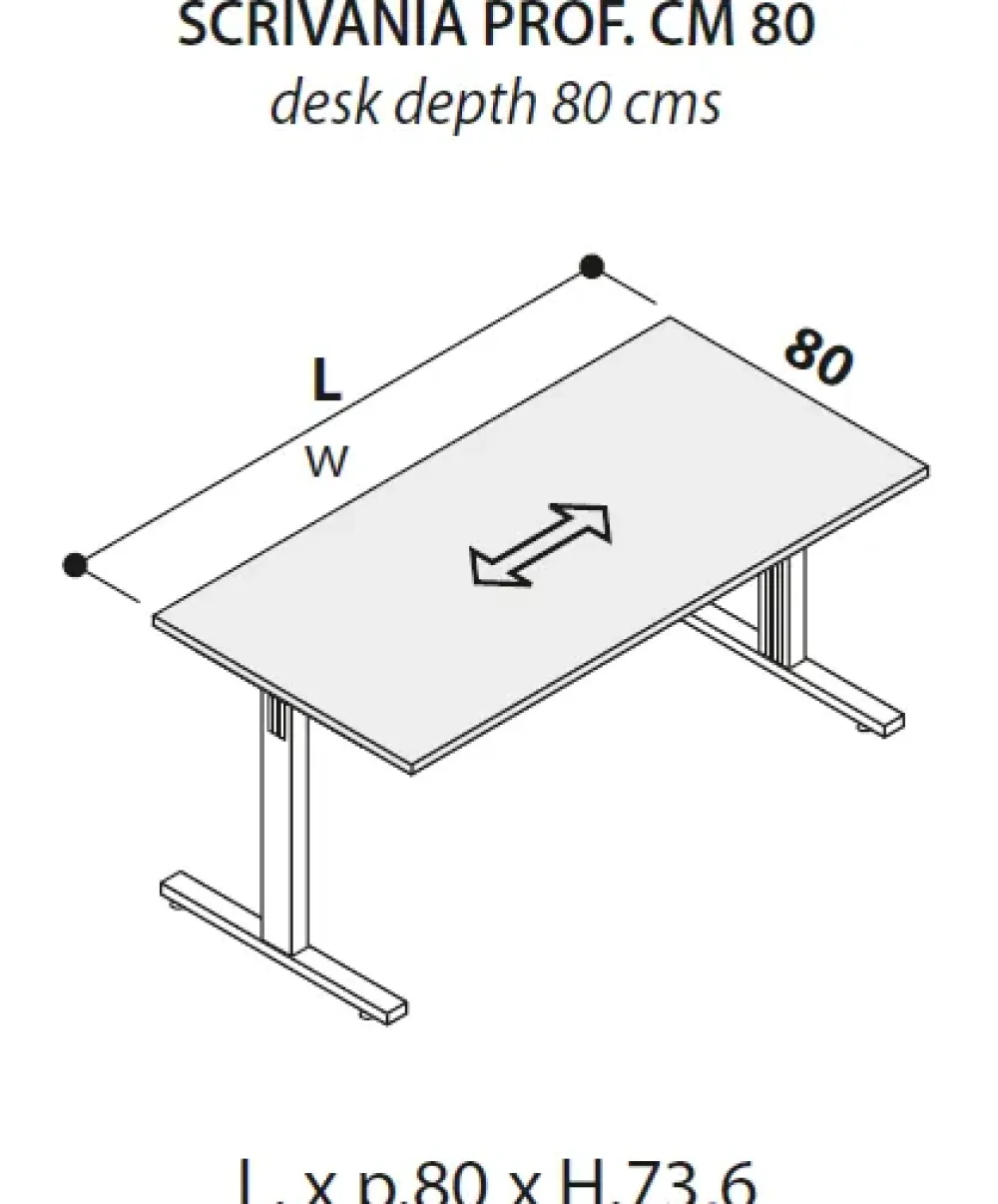 Las Mobili Scrivania direzionale Oxi in legno a prezzo scontato- Arredo Ufficio