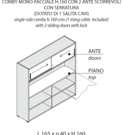 Las Mobili Scrivania direzionale Oxi in legno a prezzo scontato- Arredo Ufficio
