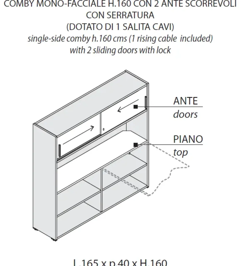 Las Mobili Scrivania direzionale Oxi in legno a prezzo scontato- Arredo Ufficio