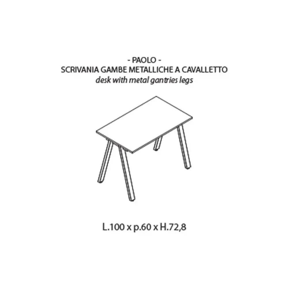 Las Mobili Scrivania operativa in legno Las postazione home office paolo a marchio a prezzi outlet- Arredo Ufficio