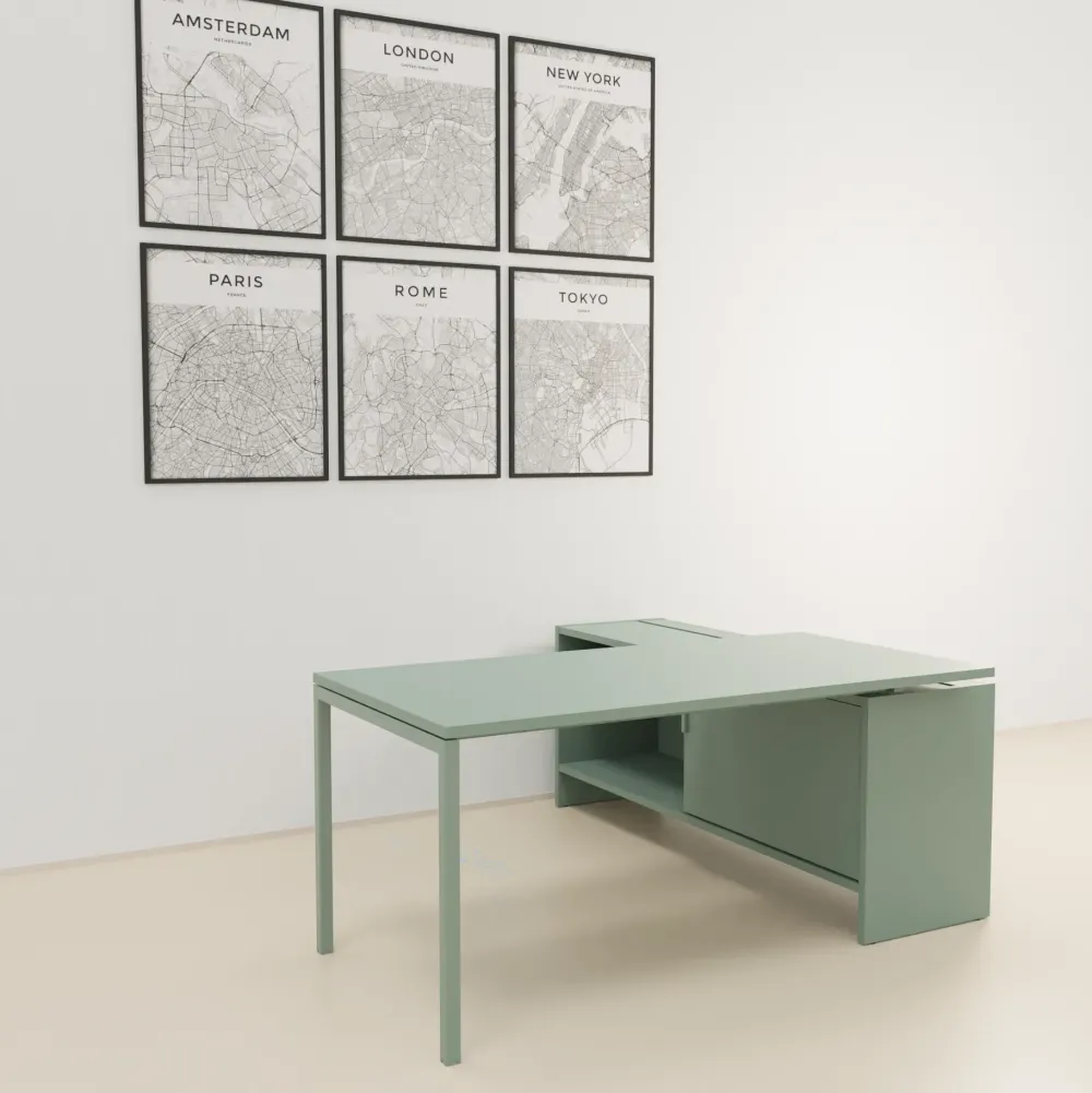 Las Mobili Scrivania operativa modello Sigma con mobile di servizio in OFFERTA OUTLET- Arredo Ufficio