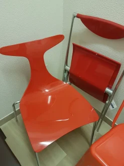 Outlet SEDIA Delfy rosso cromo PREZZI OUTLET Sedie