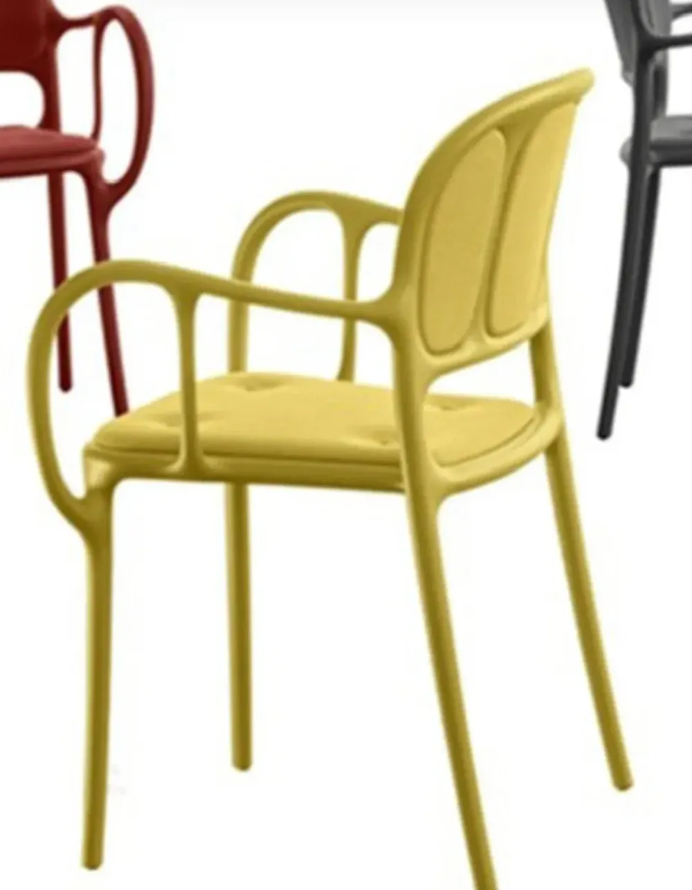 Sedia con braccioli Sedia mila' con cuscini beige di a prezzo Outlet^Magis New