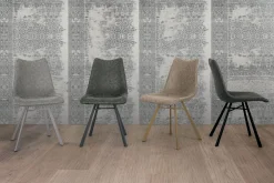 Outlet Sedia da soggiorno realizzata in ecopelle Maiorca * di Sedie