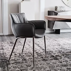 Best Sedia in ecopelle con braccioli Rhonda in offerta Sedie