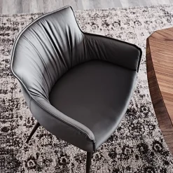 Best Sedia in ecopelle con braccioli Rhonda in offerta Sedie