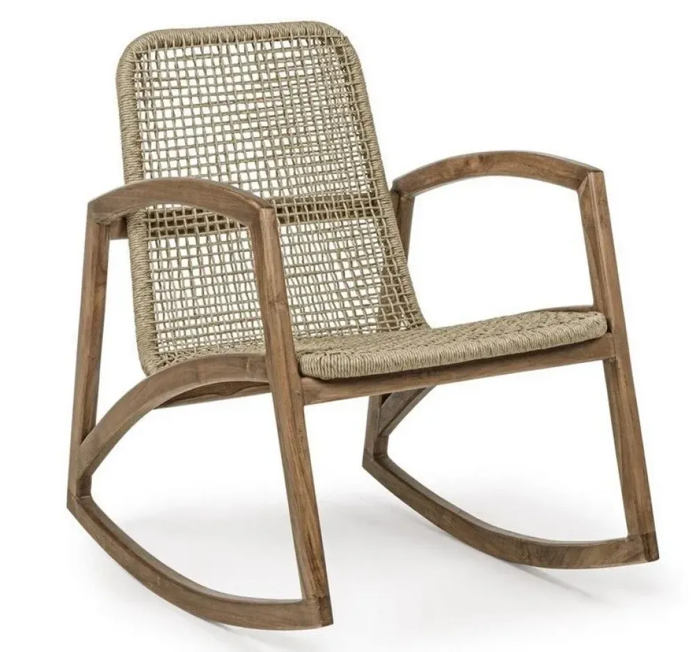 Sedia in legno a dondolo Poltrona dondolo adelita in fibra sintetica - scontata^Bizzotto Outlet