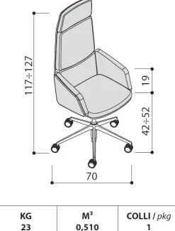 Las Mobili Sedia in pelle con schienale alto Lead in Offerta Outlet- Sedie