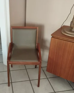 Arte Brotto Sedia in pelle poltroncina Poltroncina in pelle colore fango essenza noce scontata- Sedie