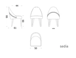 Sedia in tessuto con schienale medio Teknonabuk piu acciaio inox scontata^Md work Clearance