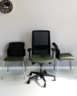 New Sedia operativa in ecopelle Hello rete + 2 sedie visitatore con forte sconto Arredo Ufficio