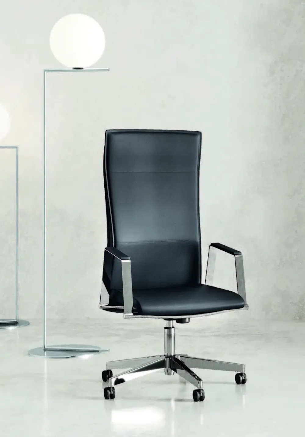 Sedia operativa in ecopelle Athena direzionale + 2 sedie slitta con forte sconto^Las Mobili Outlet