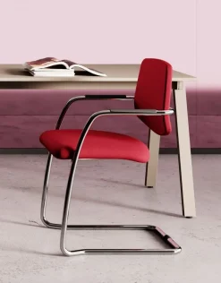 Sedia operativa in ecopelle Athena direzionale + 2 sedie slitta con forte sconto^Las Mobili Outlet