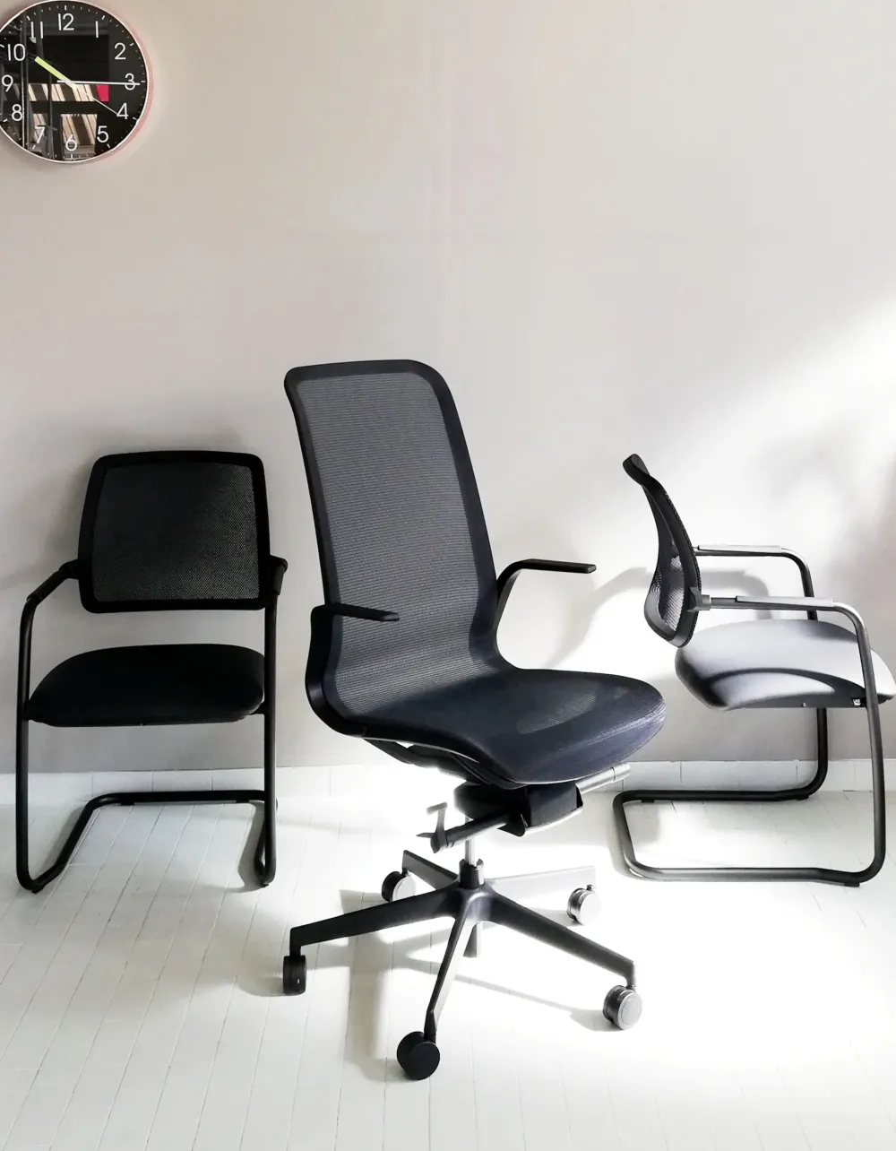 Las Mobili Sedia operativa modello Direzionale trama + 2 sedie slitta in OFFERTA OUTLET- Arredo Ufficio