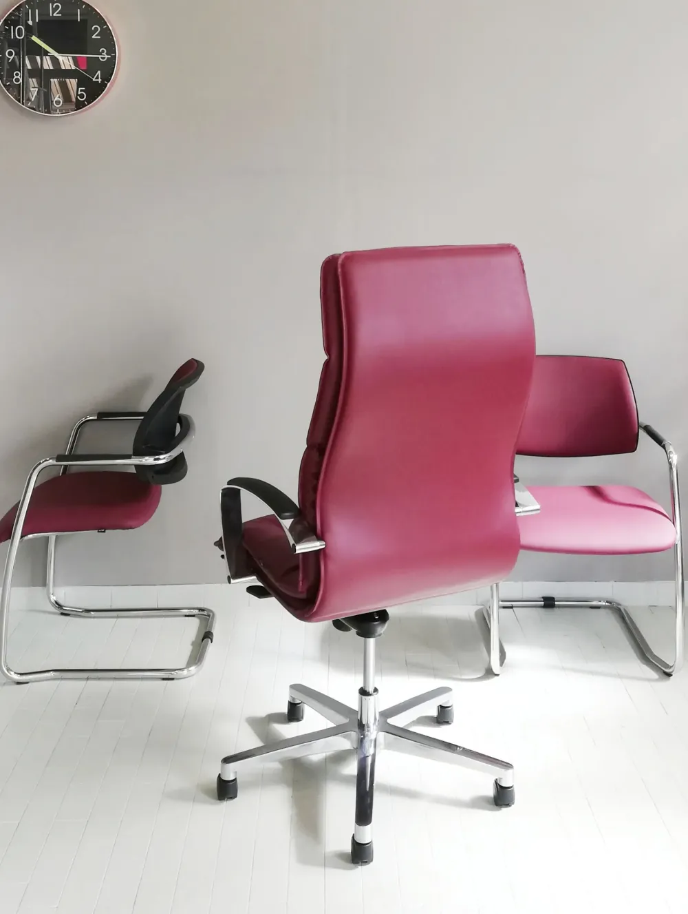 Sedia operativa modello Tris sedie: formen direzionale + 2 sedie visitatore sistema slitta in OFFERTA OUTLET Arredo Ufficio