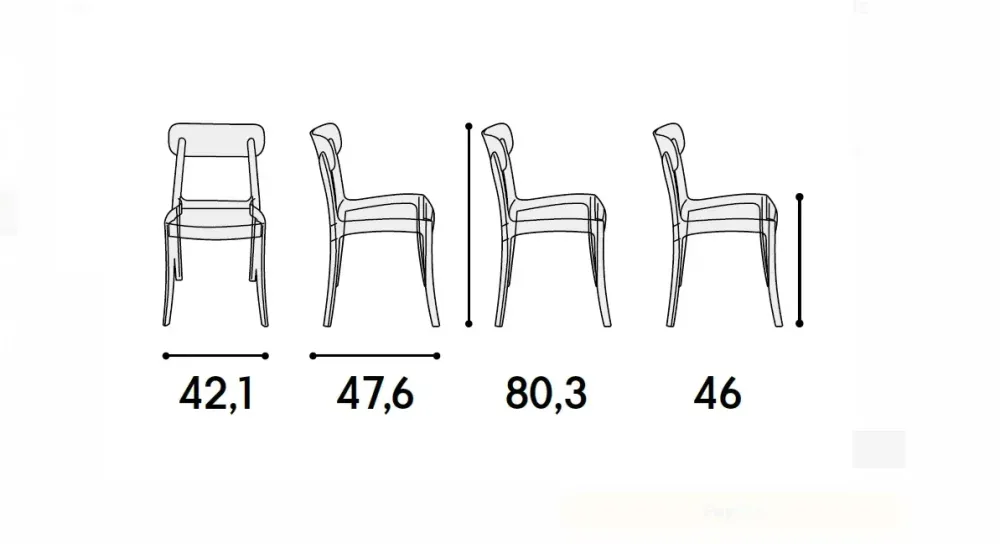 Sedia senza braccioli Sedia trasparente di a prezzo Outlet^Md work Best