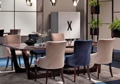 Md work Sedia Velluto e legno lucido con un ribasso vantaggioso- Sedie