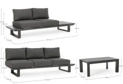 Bizzotto Set per l'esterno completo Salotto angolare konnor a prezzi outlet- Set Da Giardino