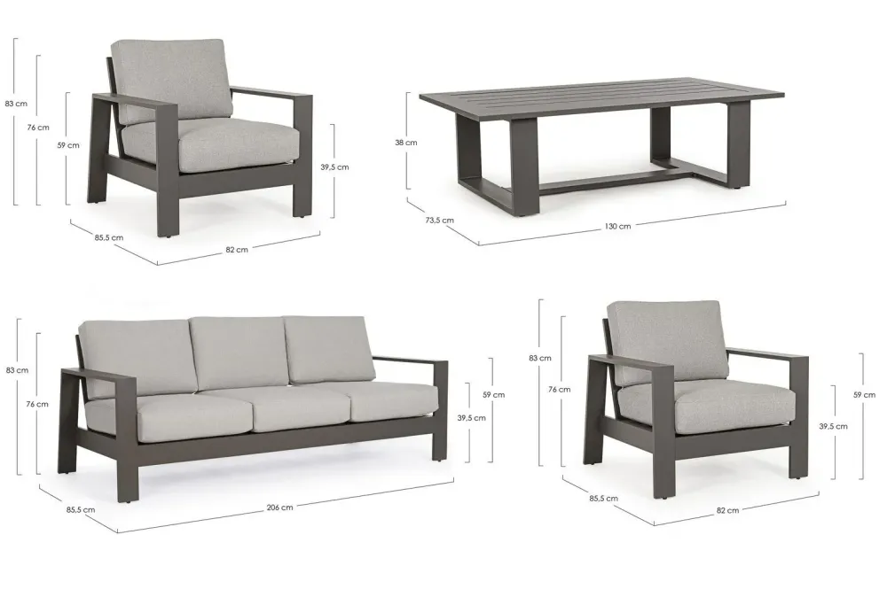 Bizzotto Set per l'esterno modello Baltic SCONTATO- Set Da Giardino