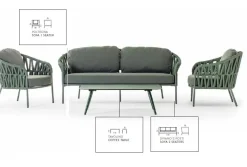 Hot Set per l'esterno Set completo con rivestimento nautico  olefin idrorepellente a marchio a prezzo scontato Set Da Giardino