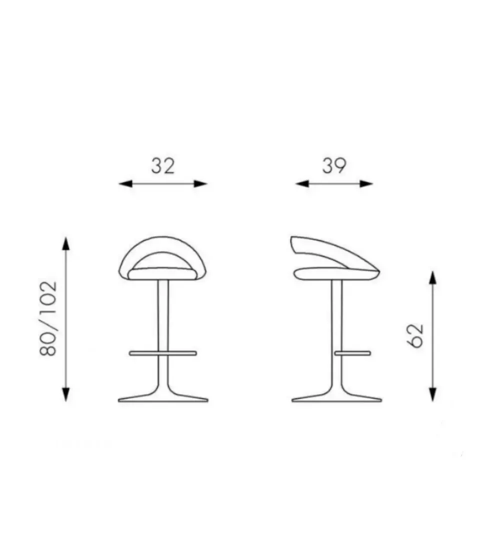 Sgabello con base centrale Kolbi in offerta Sgabelli