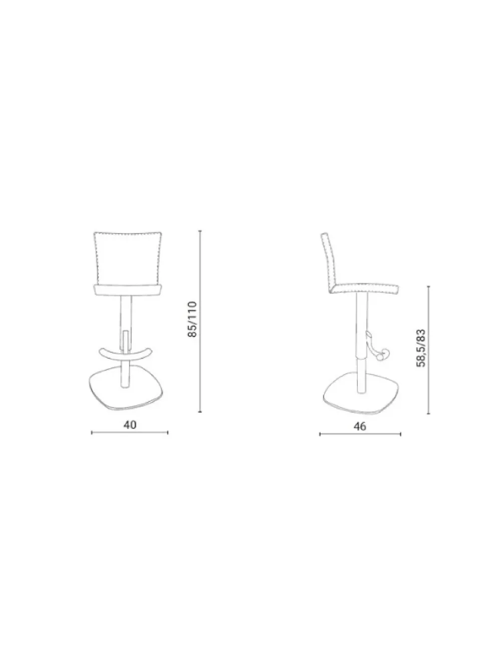 New Sgabello con base centrale Emy a prezzi outlet Sgabelli