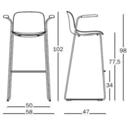 Sale Sgabello da soggiorno Sgabello troy polipropylene rosso in Offerta Outlet Sgabelli